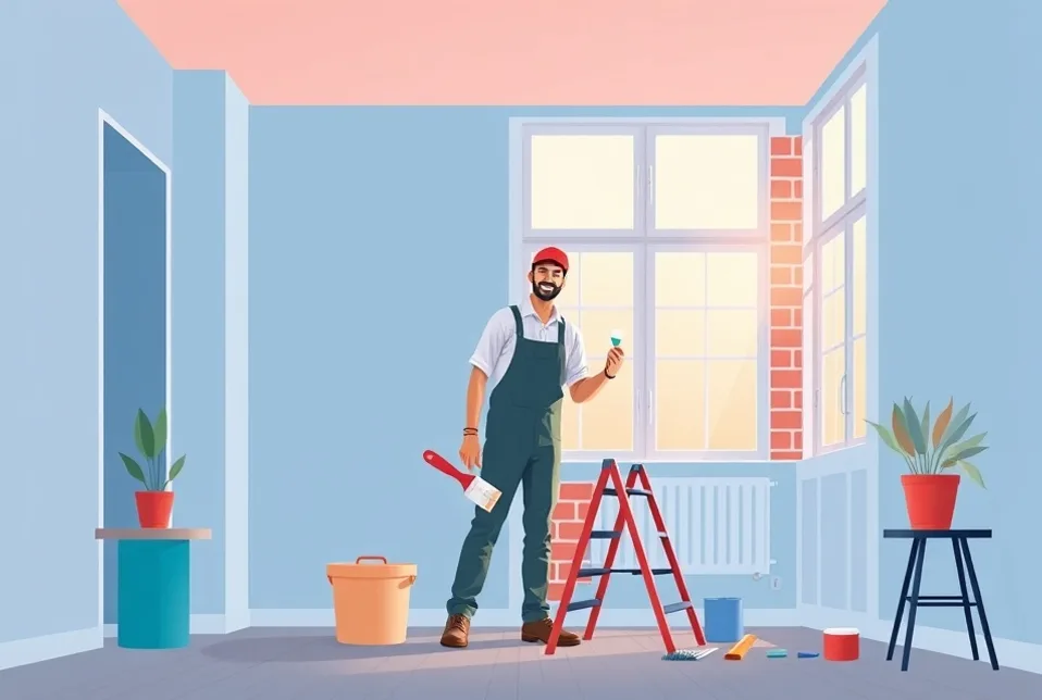 Intérieur rénové après travaux de peinture à Vendôme