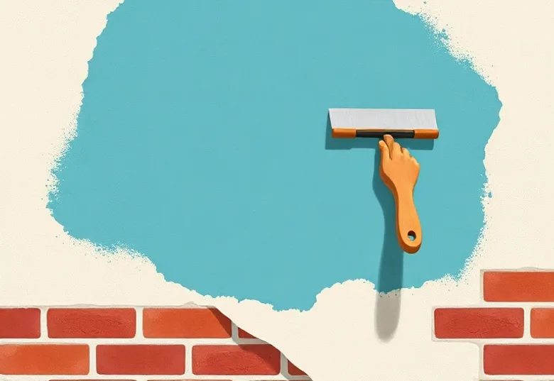 Application d'un enduit décoratif à la lisseuse sur un mur